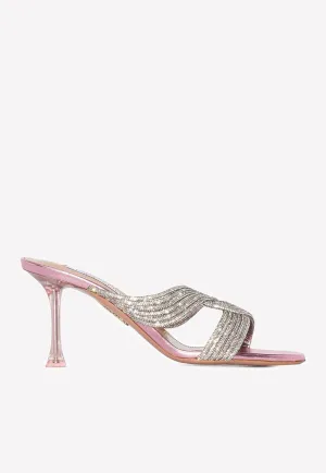Gatsby 75 Crystal-Embellished Mules