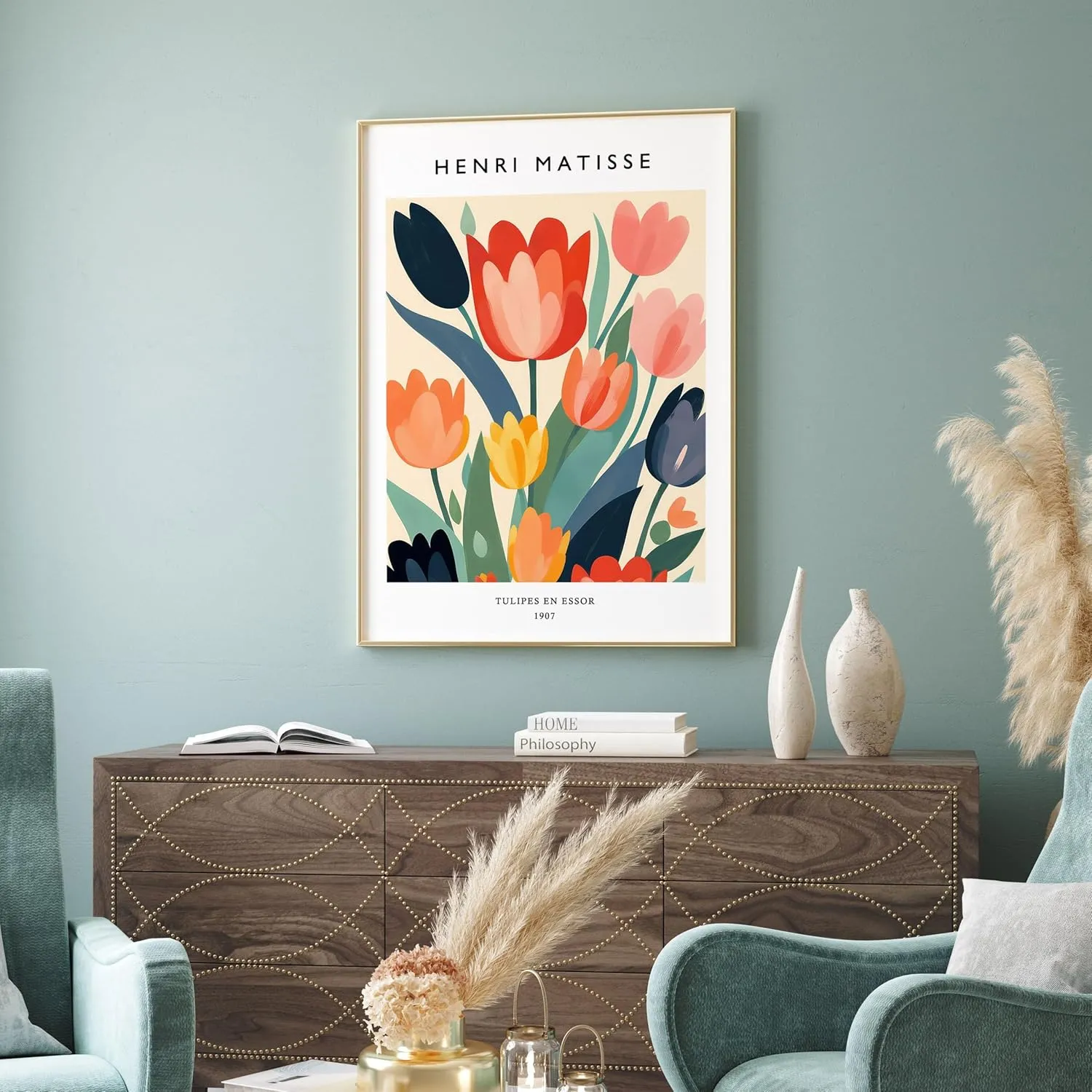 Generic Henri Matisse Print, Matisse Poster, Matisse Wall Art, Matisse Art Print, Flower Matisse Print, Matisse Tulips, Matisse Flower Market Print Unframed #1071 24x36 Inches, white