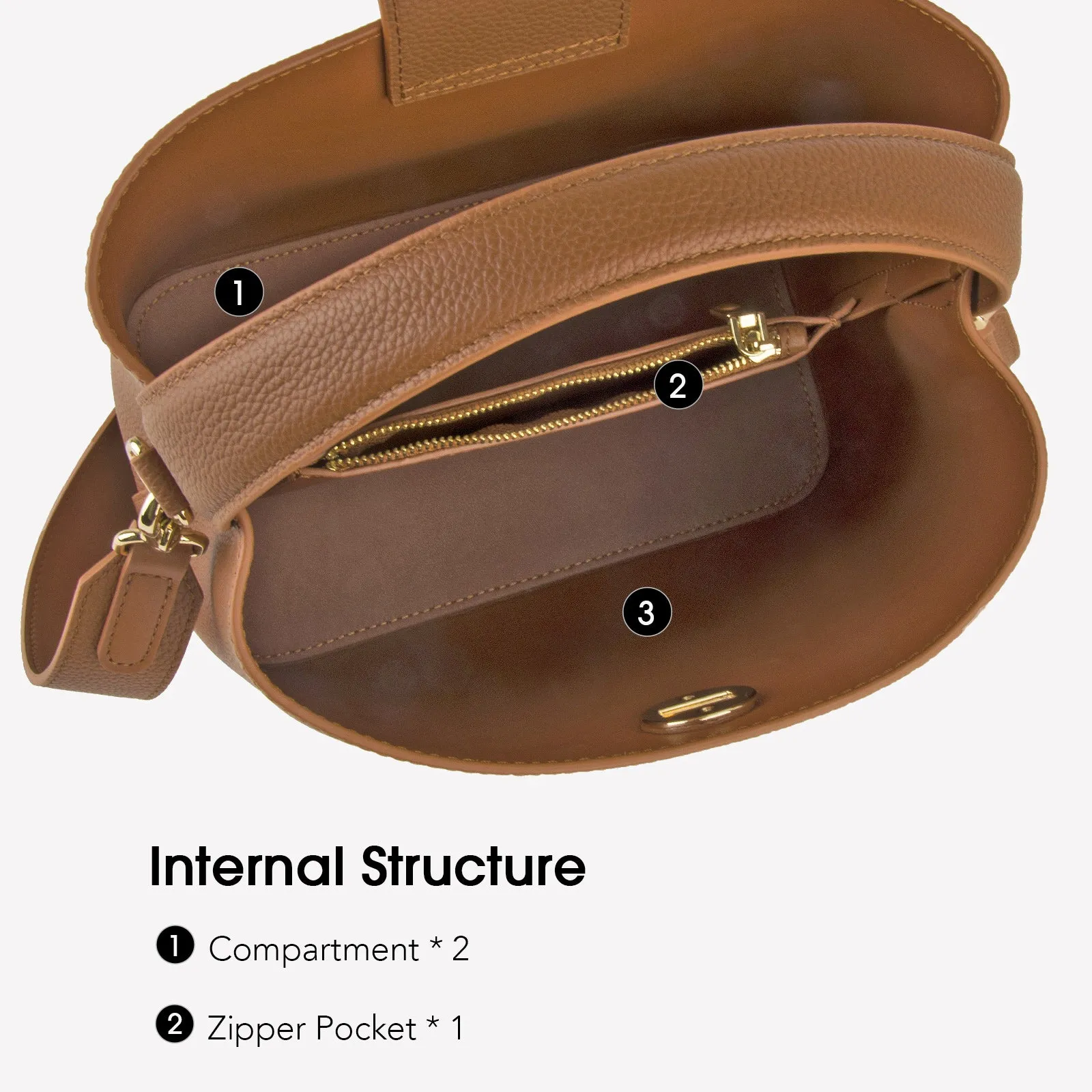 Genuine Leather Bucket Tote Bag