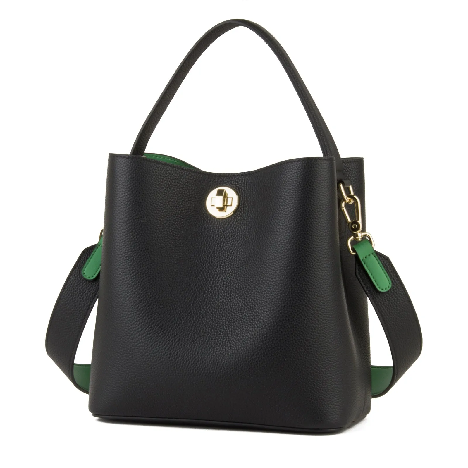 Genuine Leather Bucket Tote Bag