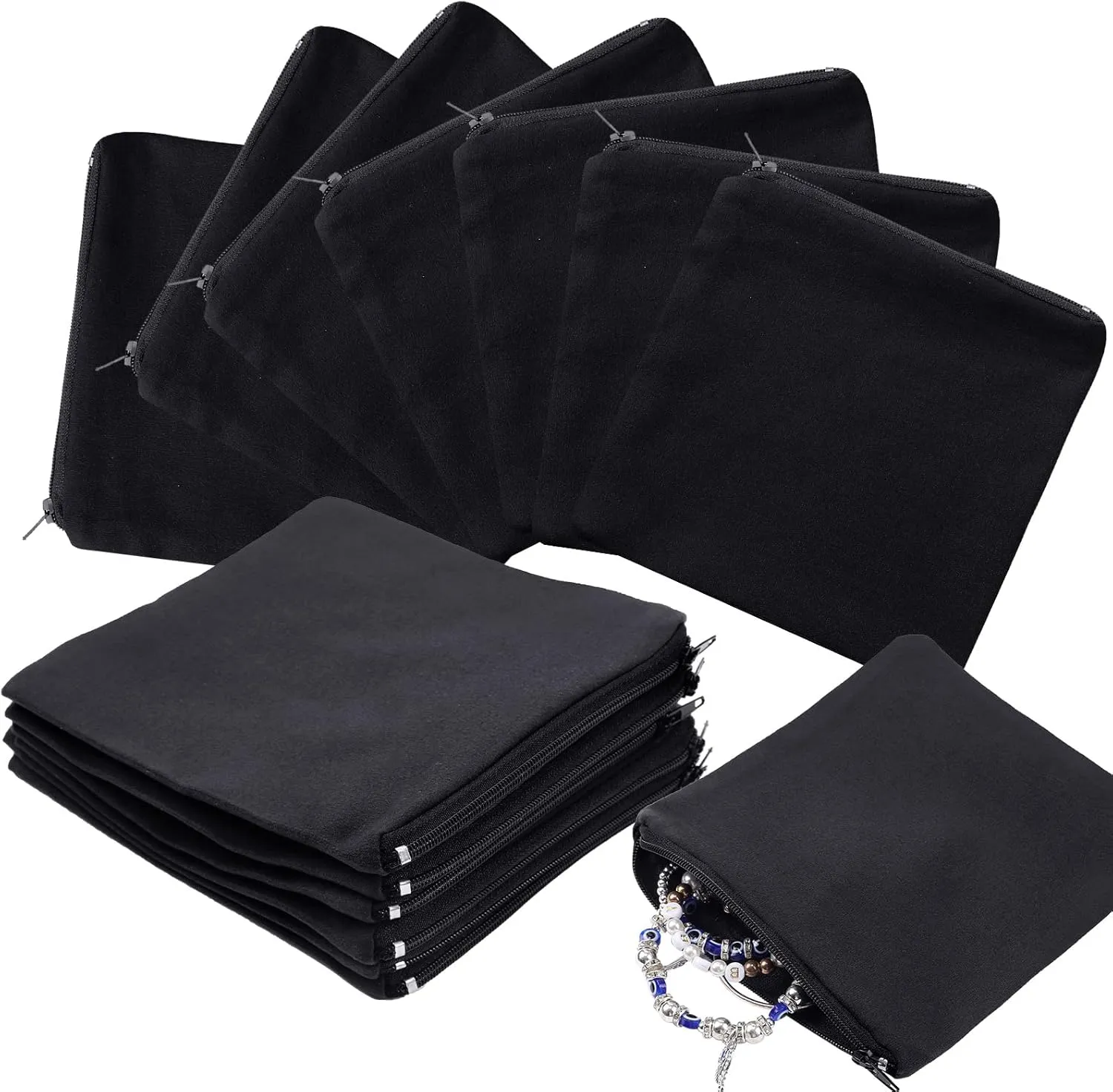 Geosar 24 Pcs Silver Storage Bags Anti Tarnish Jewelry Zippered Pouches Keeper for Silverware Protector Bags(6 x 6 Inches)