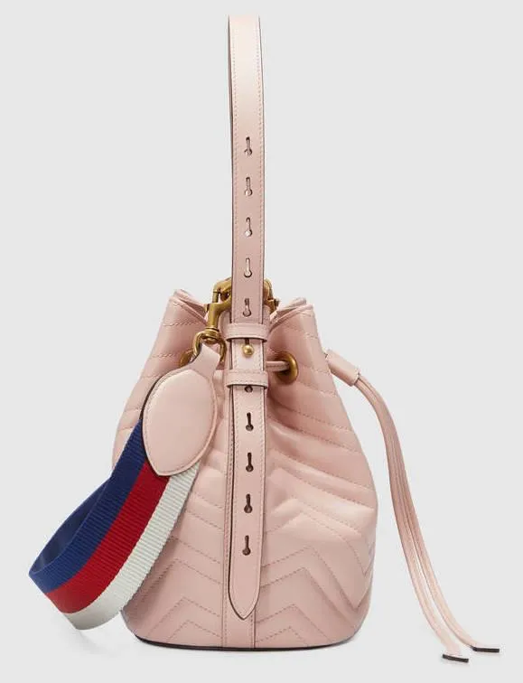 GG Marmont Quilted Leather Bucket Bag - Black or Pink