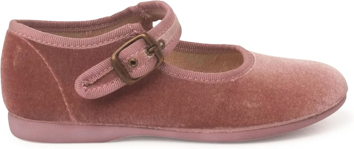 Girls Buckle Up Velvet Mary Janes