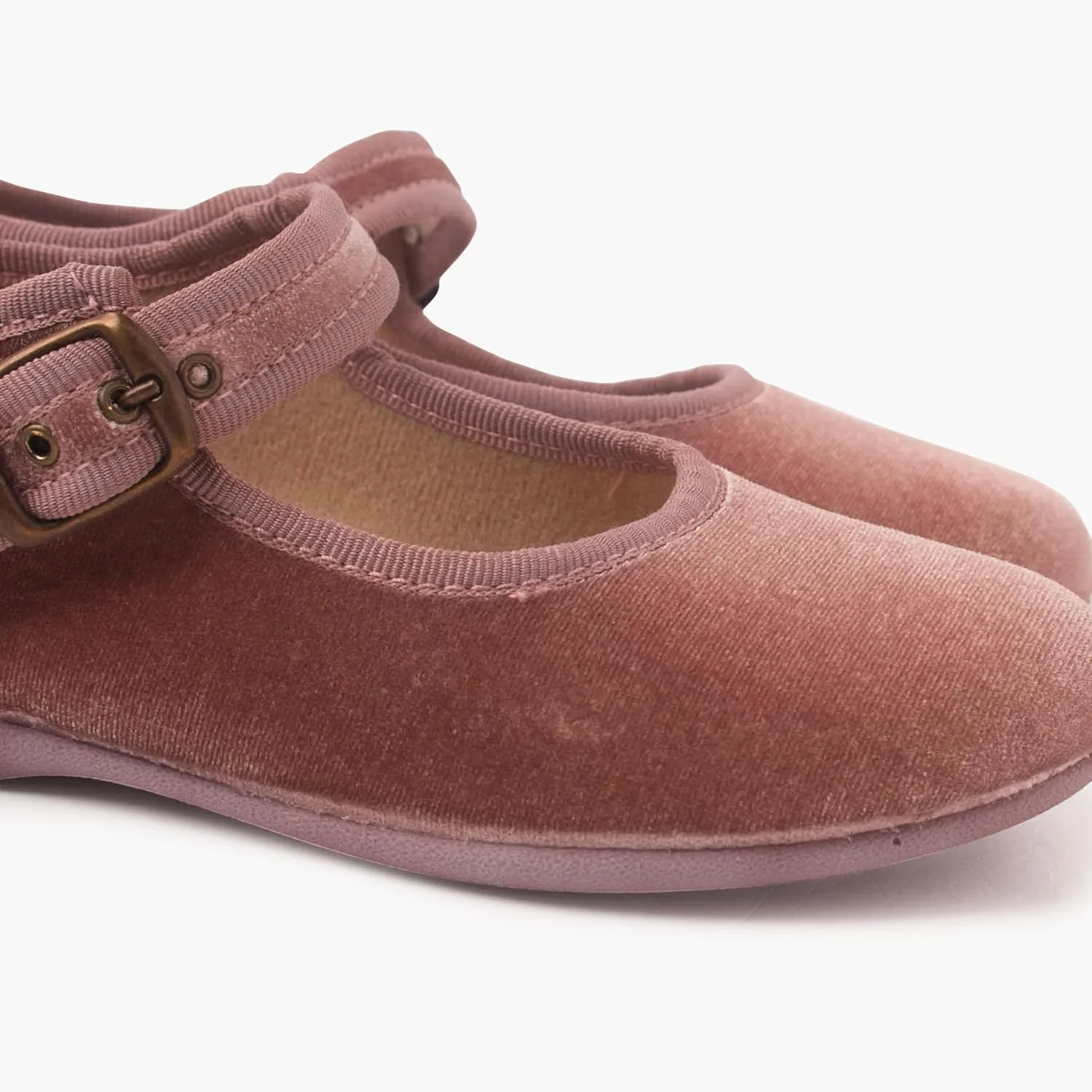 Girls Buckle Up Velvet Mary Janes