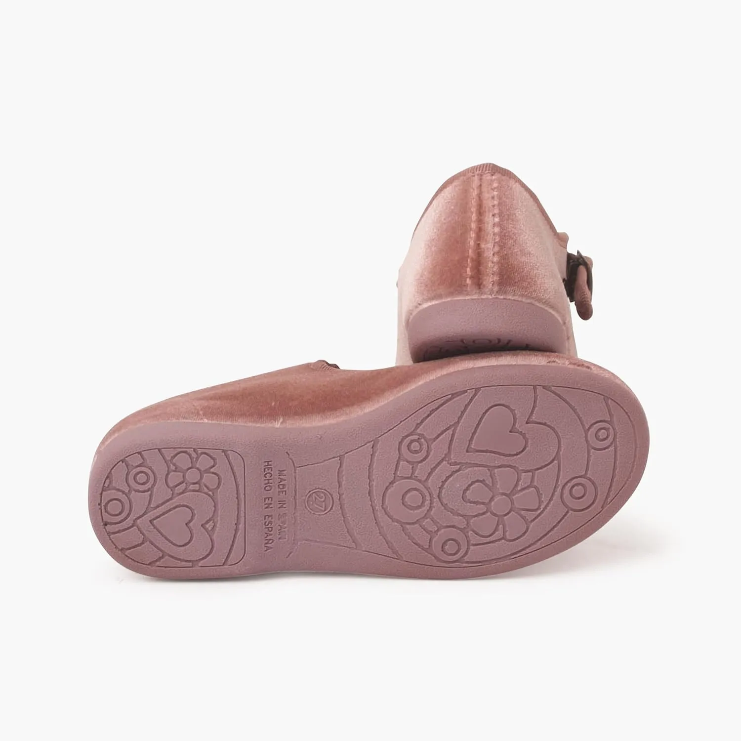 Girls Buckle Up Velvet Mary Janes