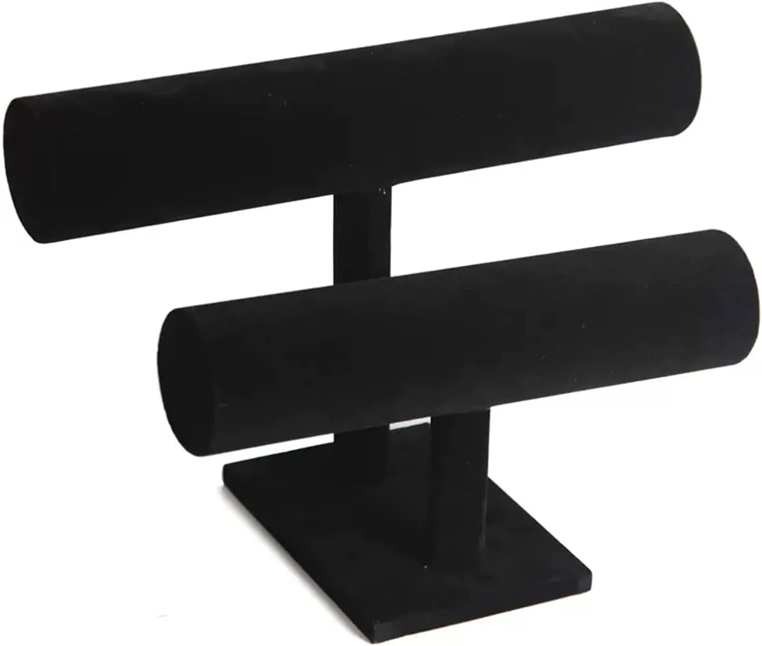 GLigeT Jewelry Towers 2 Tier Bracelet Holder, Bracelet Display Stand, Velvet Jewelry Organizer Displays for Necklace Watches Bracelet Bangle Holder Jewellery Stand Display (Color : Black)