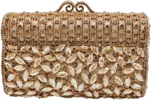Glitter Women Rhinestone Clutch Box Crystal Evening Bag Elegant Shoulder Purse for Wedding Party Prom