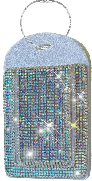 Glittering Silver Diamond Luggage Tag - Sparkling Rhinestone, Bling Baggage Identifier for Suitcases & Handbags & Backpack - Stylish Travel Accessory, 1 Pcs