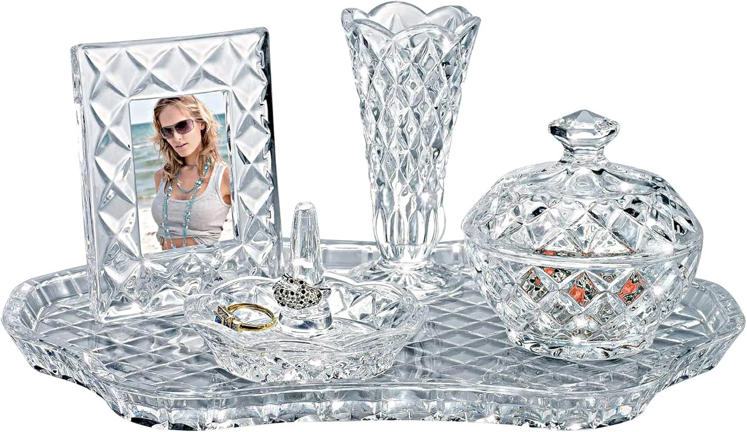 Godinger Shannon Crystal Vanity Set