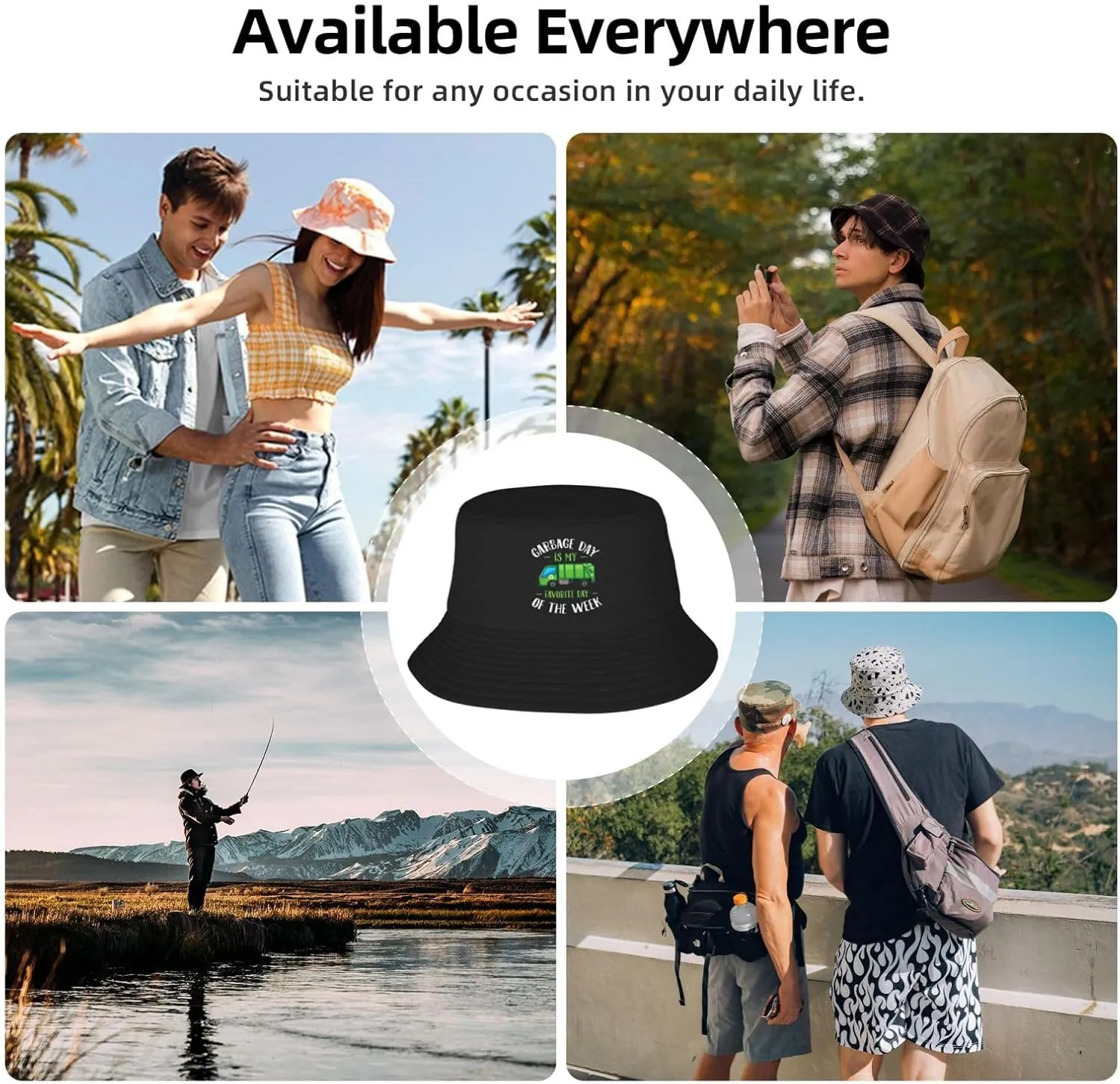 Golden Retriever Papa Unisex Fisherman Cap Travel Beach Hat Fashion Packable Sun Hat for Adults Teens