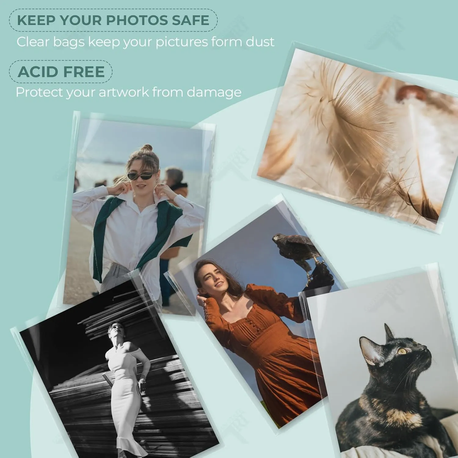 Golden State Art, Pack of 100, Acid-Free 12 11/16 X 12 3/8 inches Crystal Clear Sleeves Storage Bags for 12x12 Photo Framing Mats Mattes