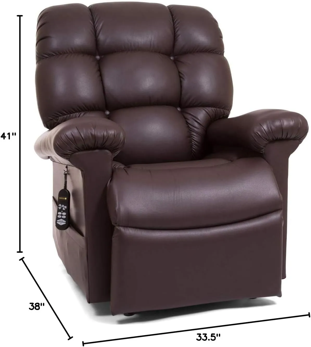 Golden Technologies Cloud PR510 SME Small/Medium Dual Motor Infinite Position Lift Chair Zero Gravity Recliner - Brisa Coffee Bean Ultra Leather Fabric