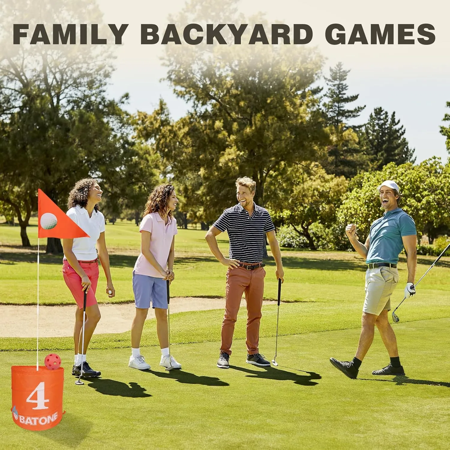Golf Game W/Bucket - Backyard Golf Game for Family, Adults and Kids - Portable 9 Hole Golf Course Play Outdoor, Lawn, Park, Beach, Yard