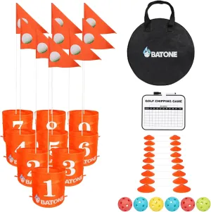 Golf Game W/Bucket - Backyard Golf Game for Family, Adults and Kids - Portable 9 Hole Golf Course Play Outdoor, Lawn, Park, Beach, Yard