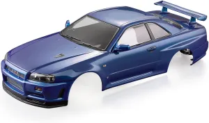 Goolsky Killerbody 48646 Skyline (R34) Finished Body Shell Frame for 1/10 Electric Touring RC Racing Car DIY (Blue)