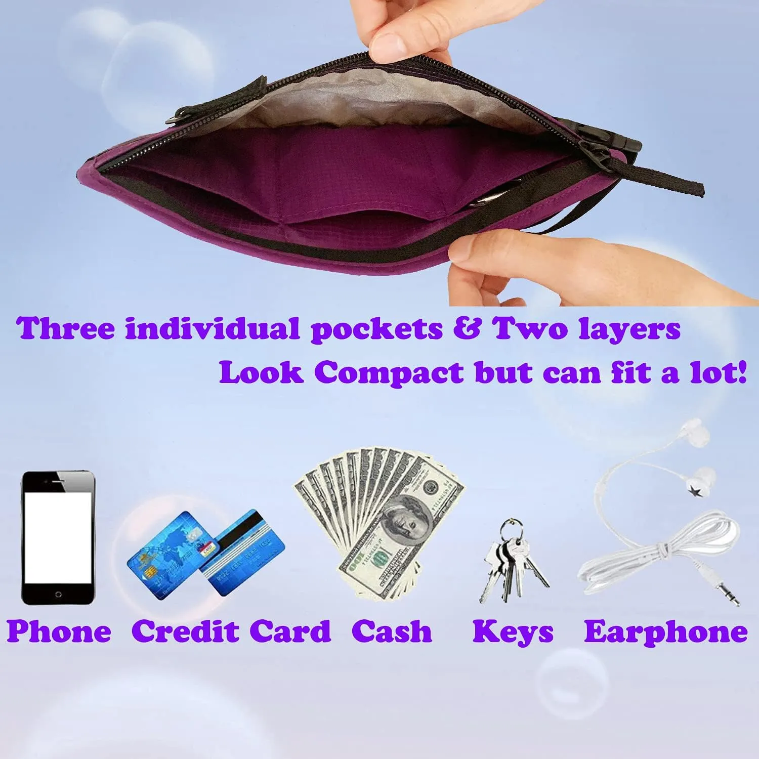 Goothdurs Fanny Pack for Women Men Fashion Waist Bag Waterproof Hip Bum Bag with Adjustable Belt for Running Travel Hiking Cycling Money