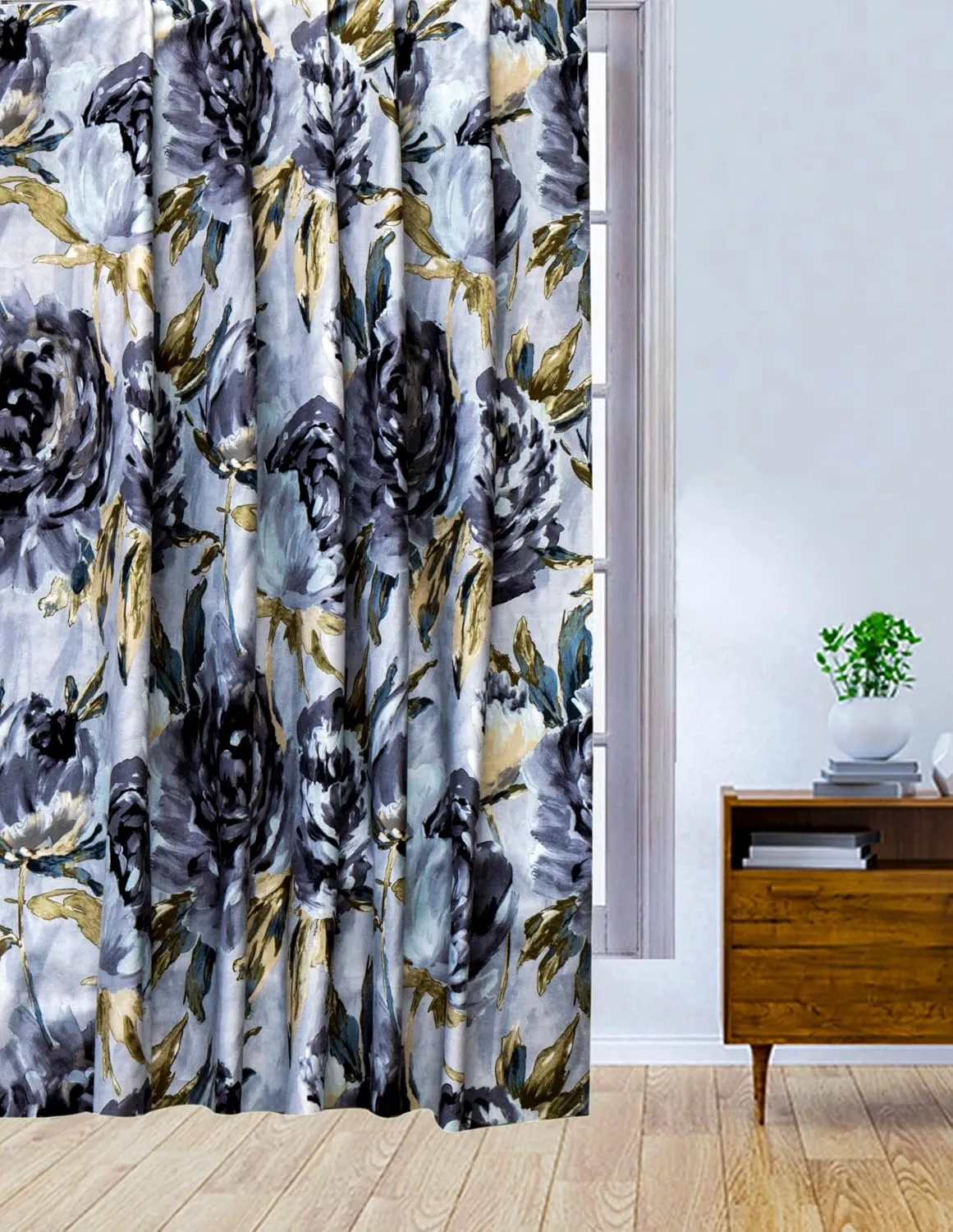 Gray Printed Velvet Fabric by The Yard, 13 Continuous Yards 54 inches Width Midnight Garden Abstract Grey Velvet Fabric, Wholesale Velvet Upholstery for Curtains Bridal Dress