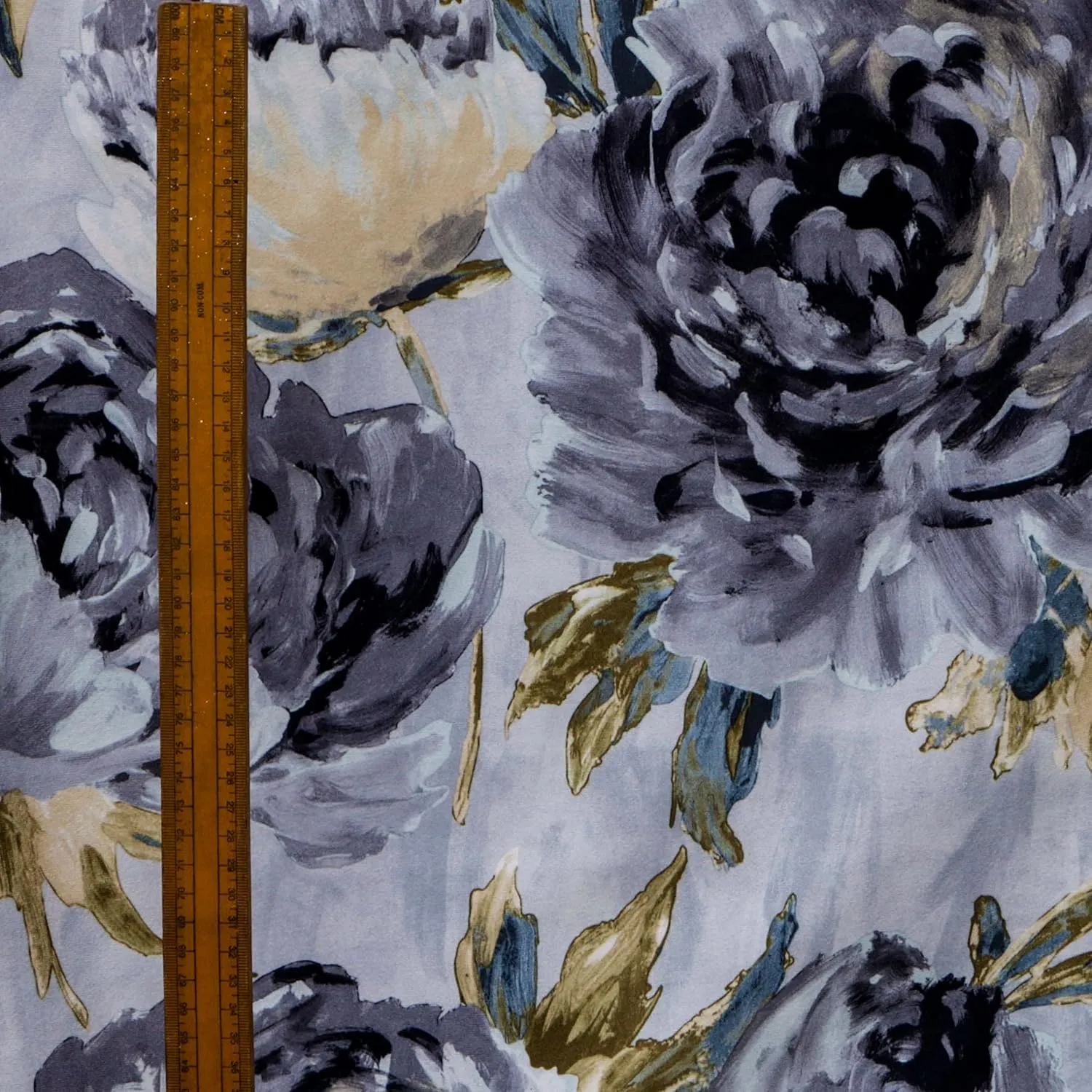 Gray Printed Velvet Fabric by The Yard, 13 Continuous Yards 54 inches Width Midnight Garden Abstract Grey Velvet Fabric, Wholesale Velvet Upholstery for Curtains Bridal Dress