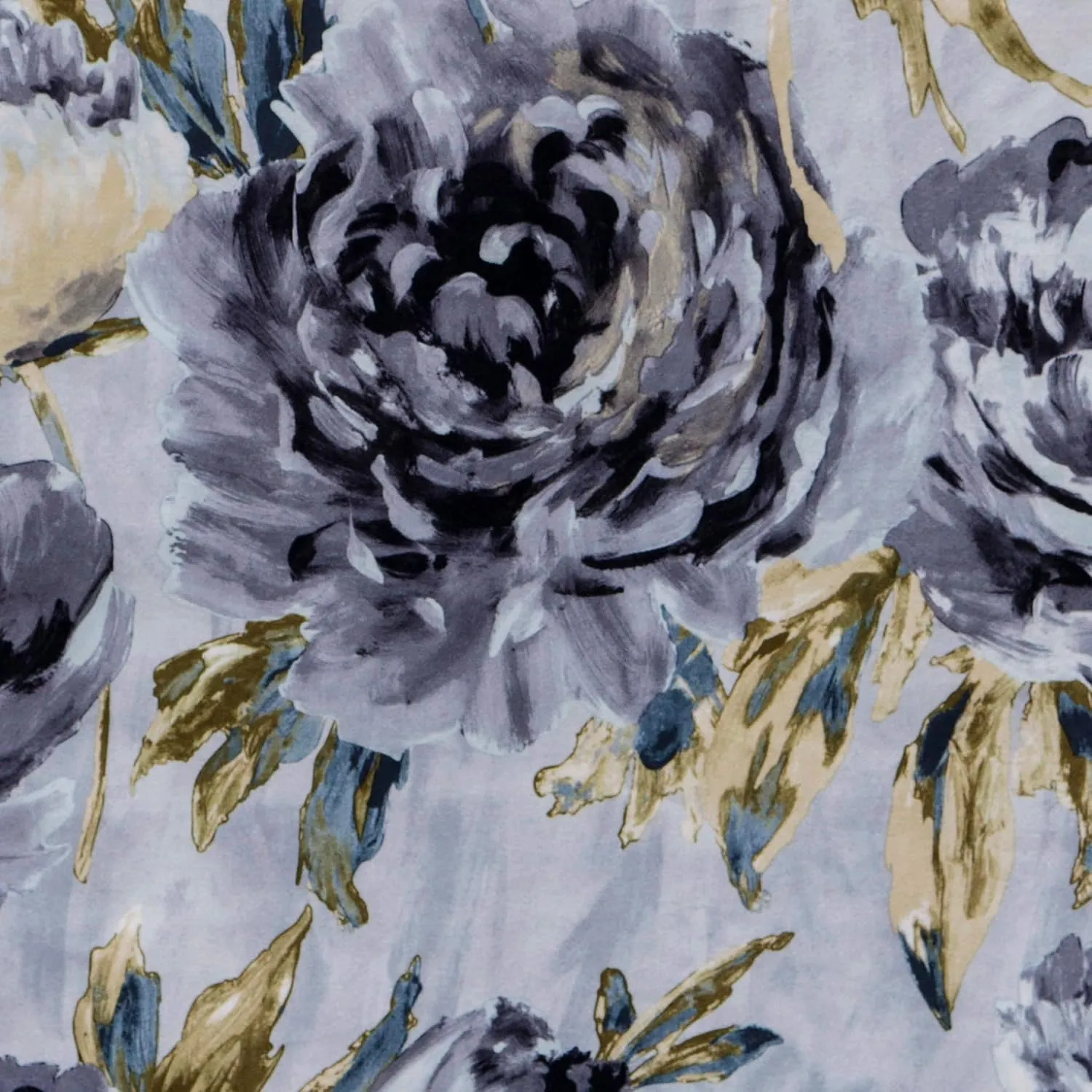 Gray Printed Velvet Fabric by The Yard, 13 Continuous Yards 54 inches Width Midnight Garden Abstract Grey Velvet Fabric, Wholesale Velvet Upholstery for Curtains Bridal Dress