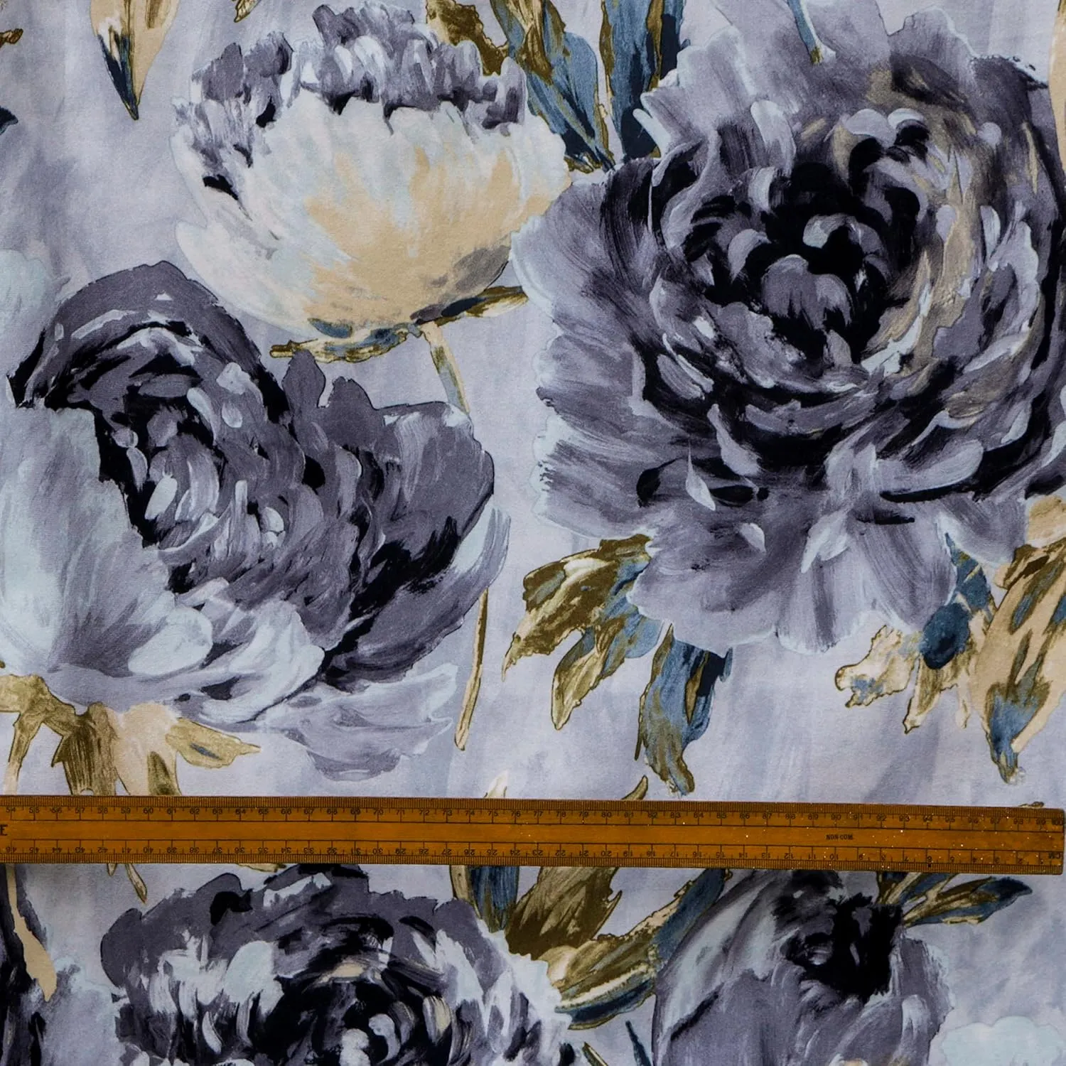 Gray Printed Velvet Fabric by The Yard, 13 Continuous Yards 54 inches Width Midnight Garden Abstract Grey Velvet Fabric, Wholesale Velvet Upholstery for Curtains Bridal Dress