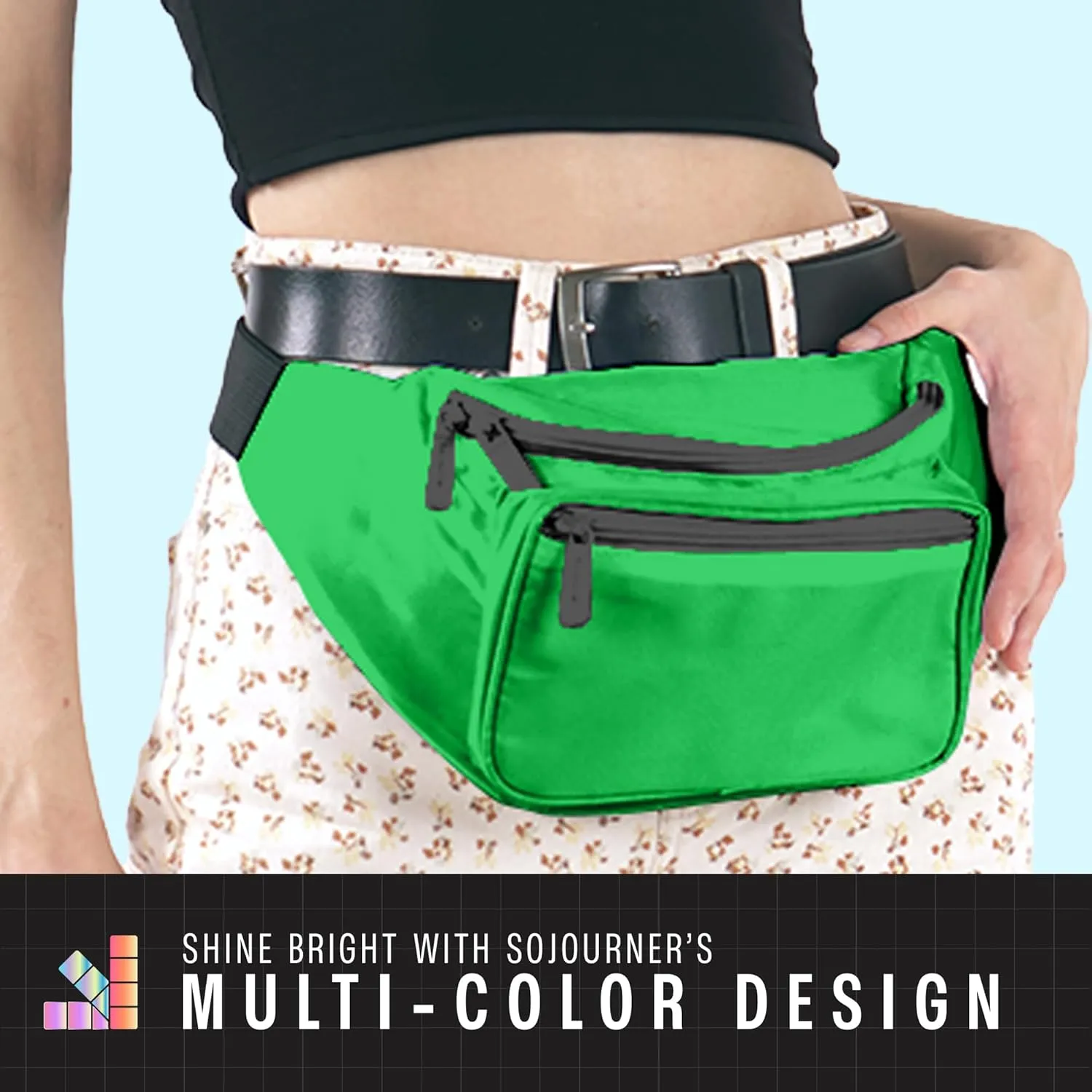 Green Fanny Pack Belt Bag I Mens Fanny Packs for Women Fashionable - Crossbody Bag Bum bag Waist Bag Waist Pack - Hands Free for Hiking, Running, Travel, Waterproof and more