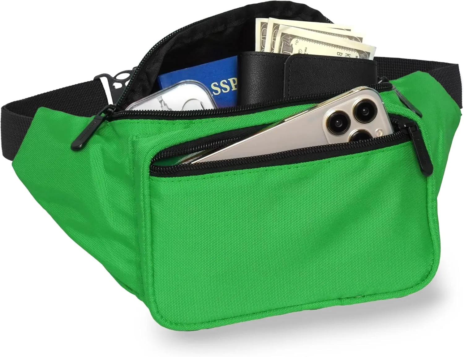 Green Fanny Pack Belt Bag I Mens Fanny Packs for Women Fashionable - Crossbody Bag Bum bag Waist Bag Waist Pack - Hands Free for Hiking, Running, Travel, Waterproof and more