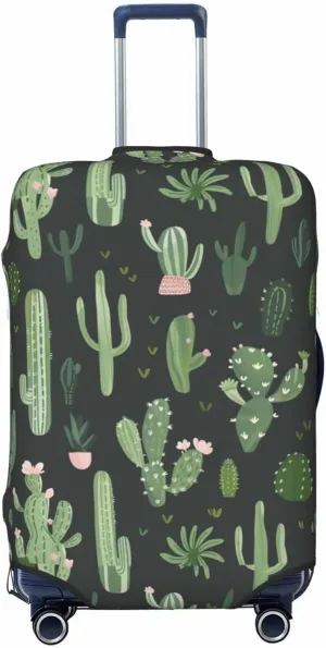 Green Plant Cactus Luggage Cover Washable Elastic Suitcase Cover Anti-Scratch Travel Luggage Protector Covers for Kids Adult XL fits 29-32 inch Suitcase