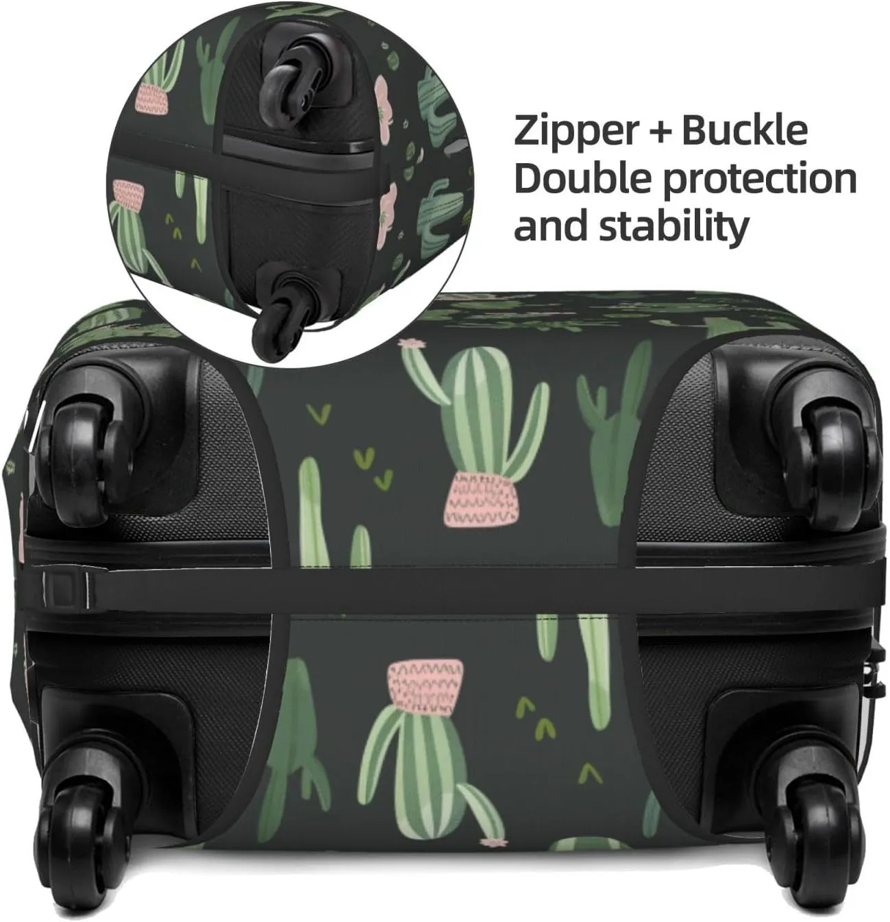 Green Plant Cactus Luggage Cover Washable Elastic Suitcase Cover Anti-Scratch Travel Luggage Protector Covers for Kids Adult XL fits 29-32 inch Suitcase