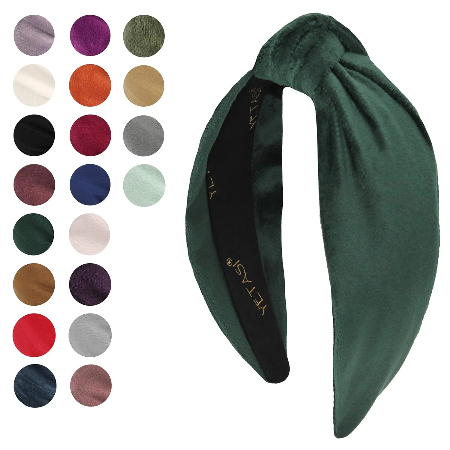 Green Velvet Headbands Women Girls Trendy, Womens Headbands are Knotted Headband for Women's Hair, Cute Headband Top Knot Fashion Designer