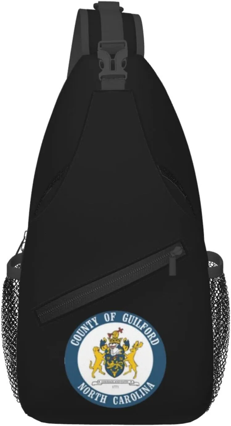 Guilford County Nc Seal Crossbody Bags For Women Men Chest Backpack Gym Shoulder Bag Travel Outdoor Sports Casual Crossbody Bags