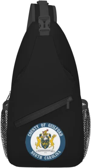 Guilford County Nc Seal Crossbody Bags For Women Men Chest Backpack Gym Shoulder Bag Travel Outdoor Sports Casual Crossbody Bags