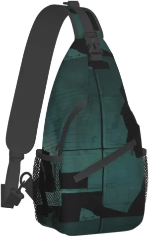 (Hacker Attack) Crossbody Bag Men Lightweight Chest Backpack For Hiking Cycling Traveling Running