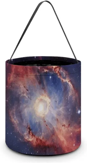 Halloween Tote Treat Bags for Trick Or Treating,Universe Gala Halloween Candy Bags Tote, Reusable Tote Bucket for Halloween Party Favor Supplies Snack Grocery Bags with Handles