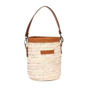 Handmade Summer Straw Beach Bag - Ideal Mother's Day Gifts & Gifts for Girlfriend - Leather Bucket Bag, Woven Tote Bag - Stylish Summer Purse and Handbag - Perfect for Beach, Anniversary, Bride-to-Be