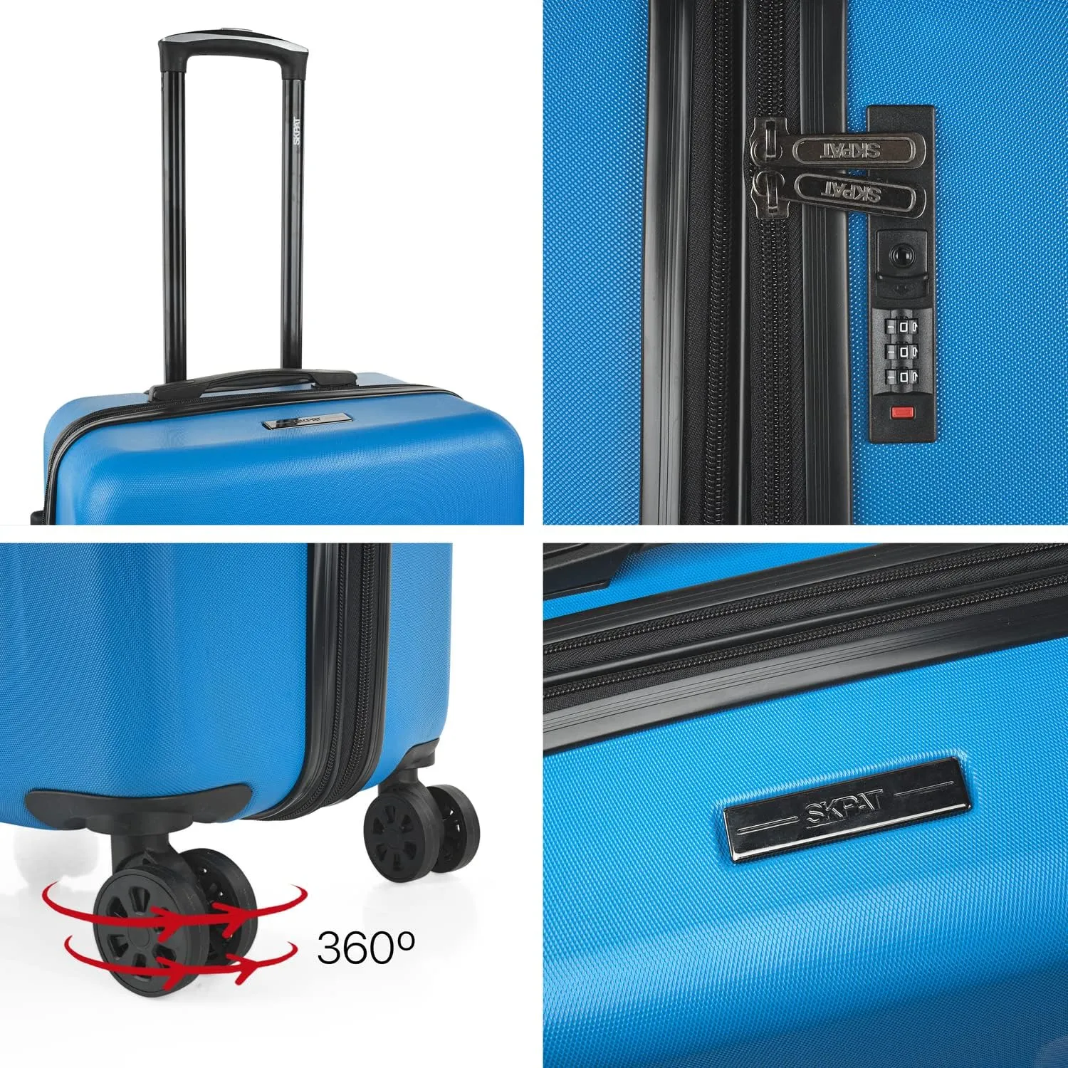Hard Shell Suitcase Set of 2-4 Double Wheel ABS Luggage Sets 3 Piece with TSA Combination Lock - Resistant and Lightweight Hard Suitcase Set in Small Cabin Size, Medium and Large, Electric
