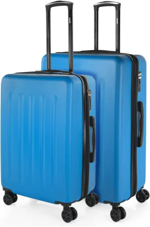 Hard Shell Suitcase Set of 2-4 Double Wheel ABS Luggage Sets 3 Piece with TSA Combination Lock - Resistant and Lightweight Hard Suitcase Set in Small Cabin Size, Medium and Large, Electric