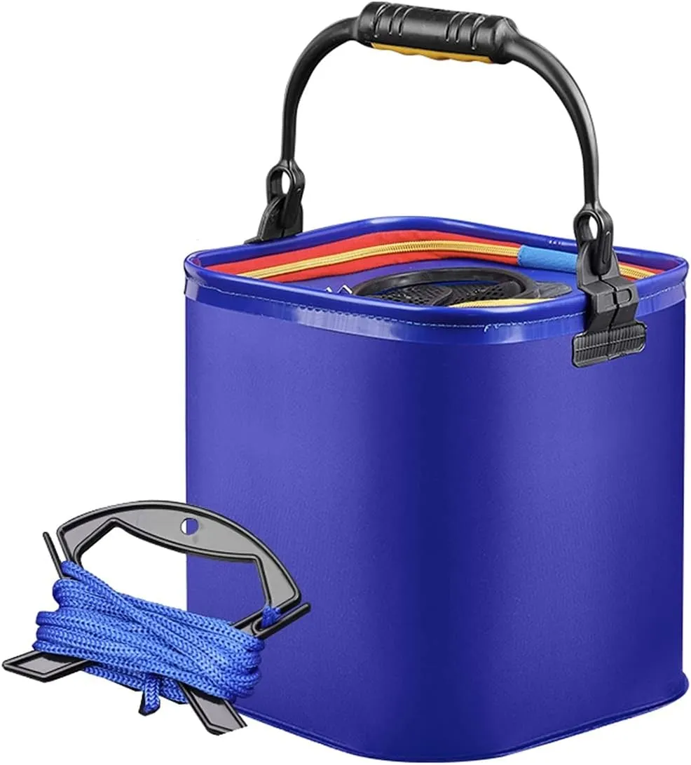 HASMI Bait Bucket Collapsible Fishing Bucket Portable Fish Bucket Live Fish Container EVA Fishing Bait Bucket for Fishing Minnow Bucket