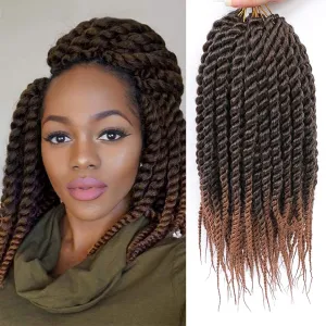 Havana Twist Crochet Hair 6 Packs 12 inch Crochet Braids Senegalese Twist Crochet Braiding Hair (T1B/30)