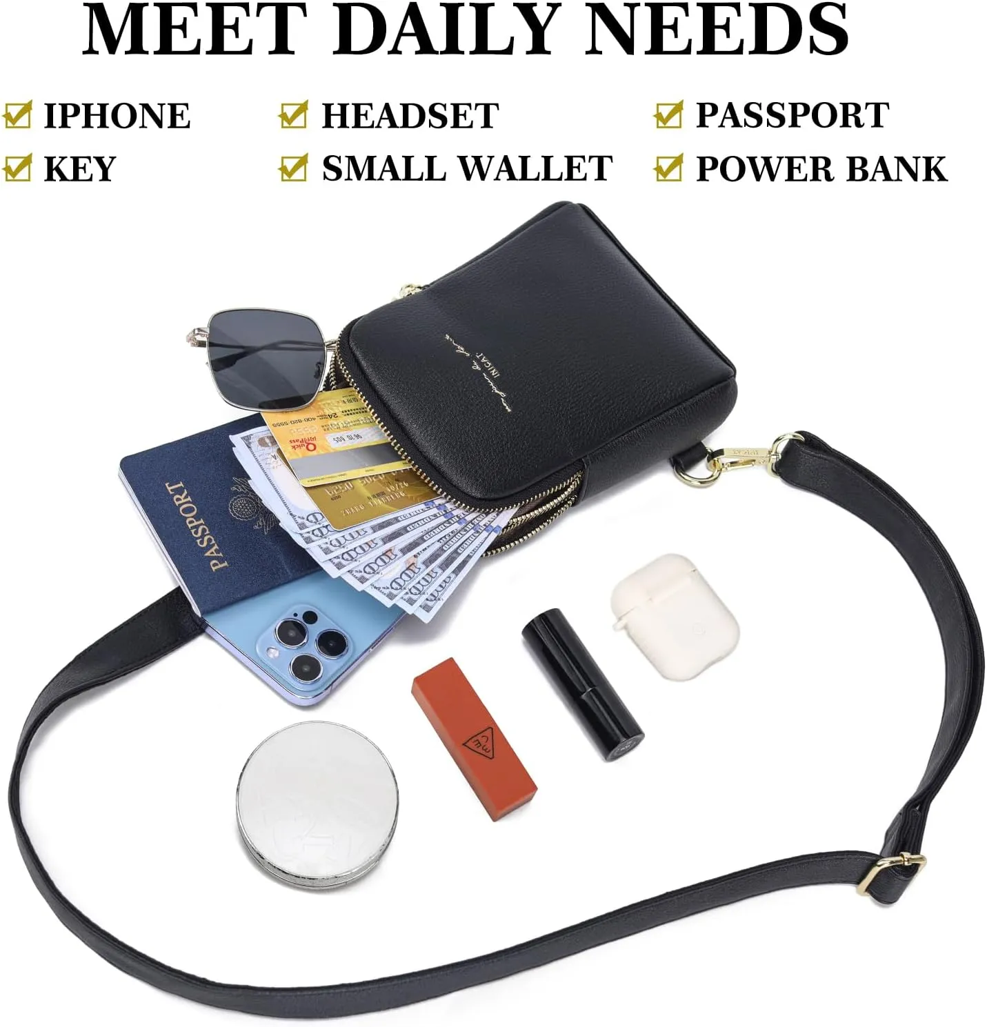 Haytijoe Small Crossbody Sling Bag for Women Travel Purses Anti Theft Cross Body Bag for Woman Fanny Packs