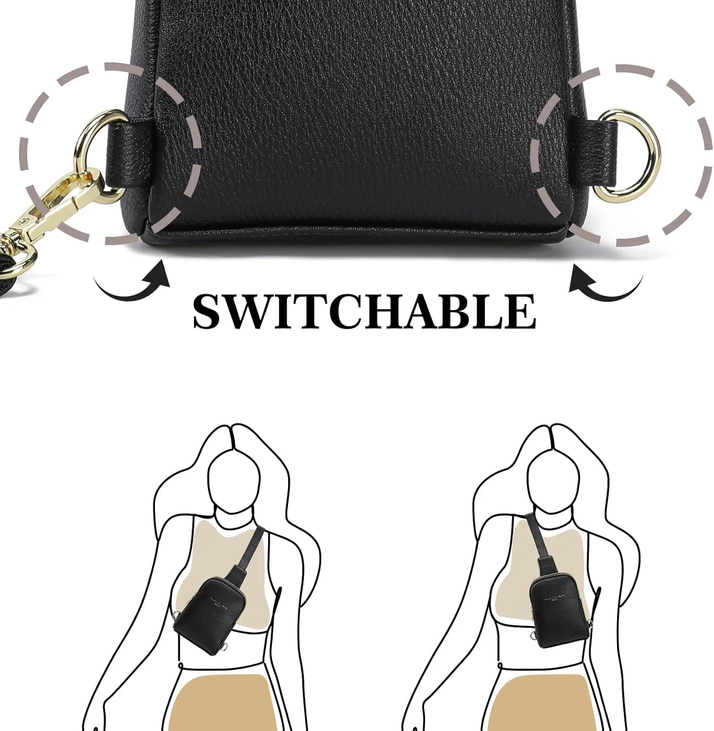 Haytijoe Small Crossbody Sling Bag for Women Travel Purses Anti Theft Cross Body Bag for Woman Fanny Packs