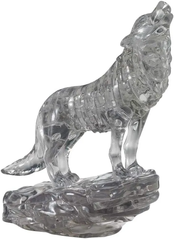 HCM Verlag 59181 Crystal Wolf Puzzle 37 Pieces Black, Mehrfarbig