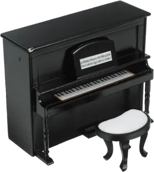 Hemoton 1set Miniature Piano and Stool for Dollhouse Realistic Decor for Mini House Furniture Sturdy Material and Proportional Design for Miniature Landscapes and Home Scenes