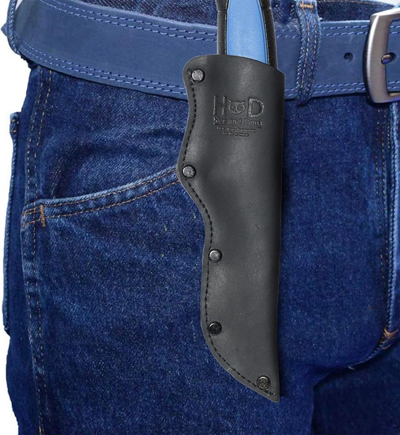 Hide & Drink, Thick Leather Mora Knife Sheath w/Belt Loop, Handmade Includes 101 Year Warranty (Charcoal Black)