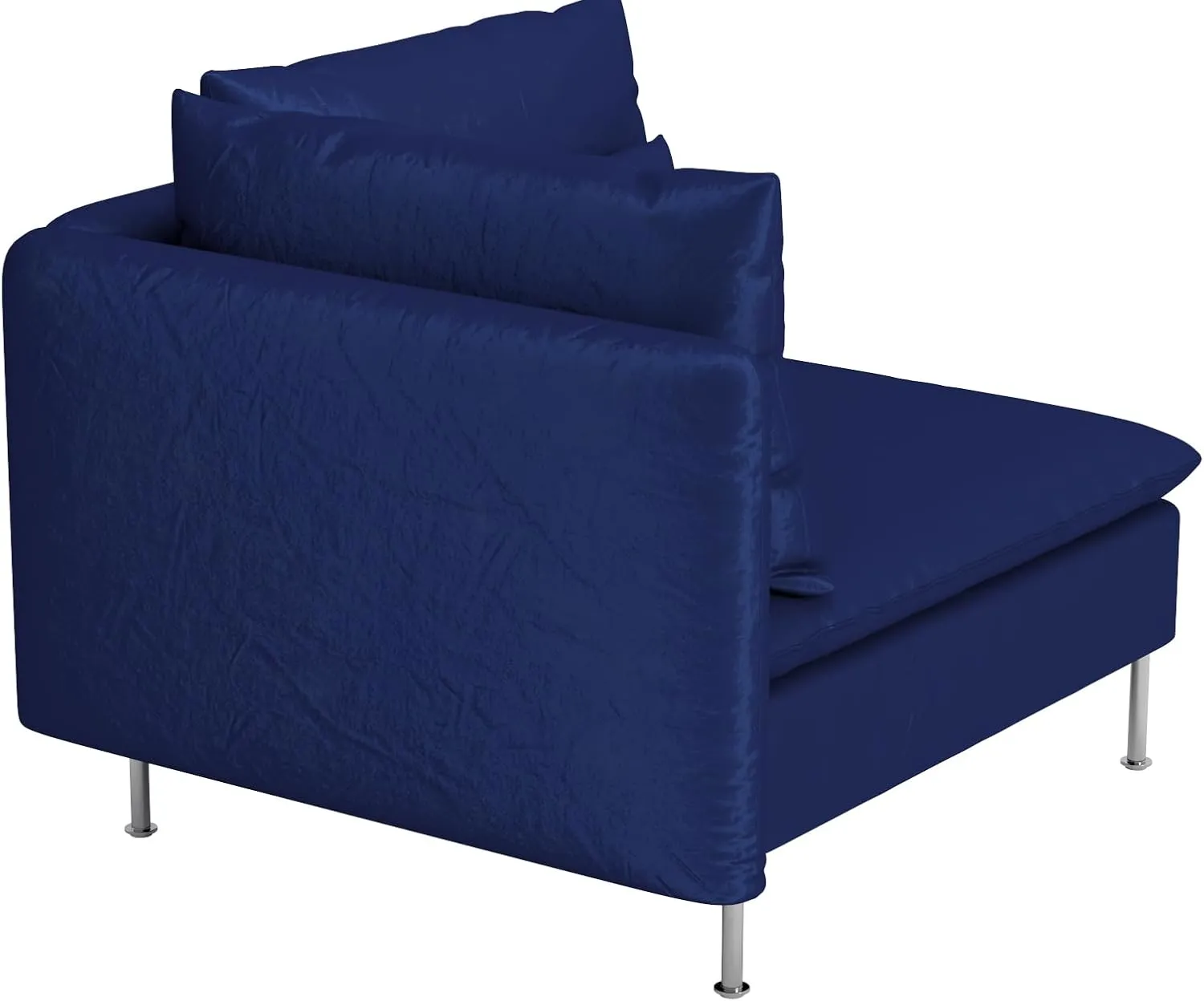 HomeTown Market Durable Velvet Fabric Sofa Cover Compatible with IKEA SODERHAMN Couch Slipcover. Sofa Not Included (Velvet Blue, Corner Section)