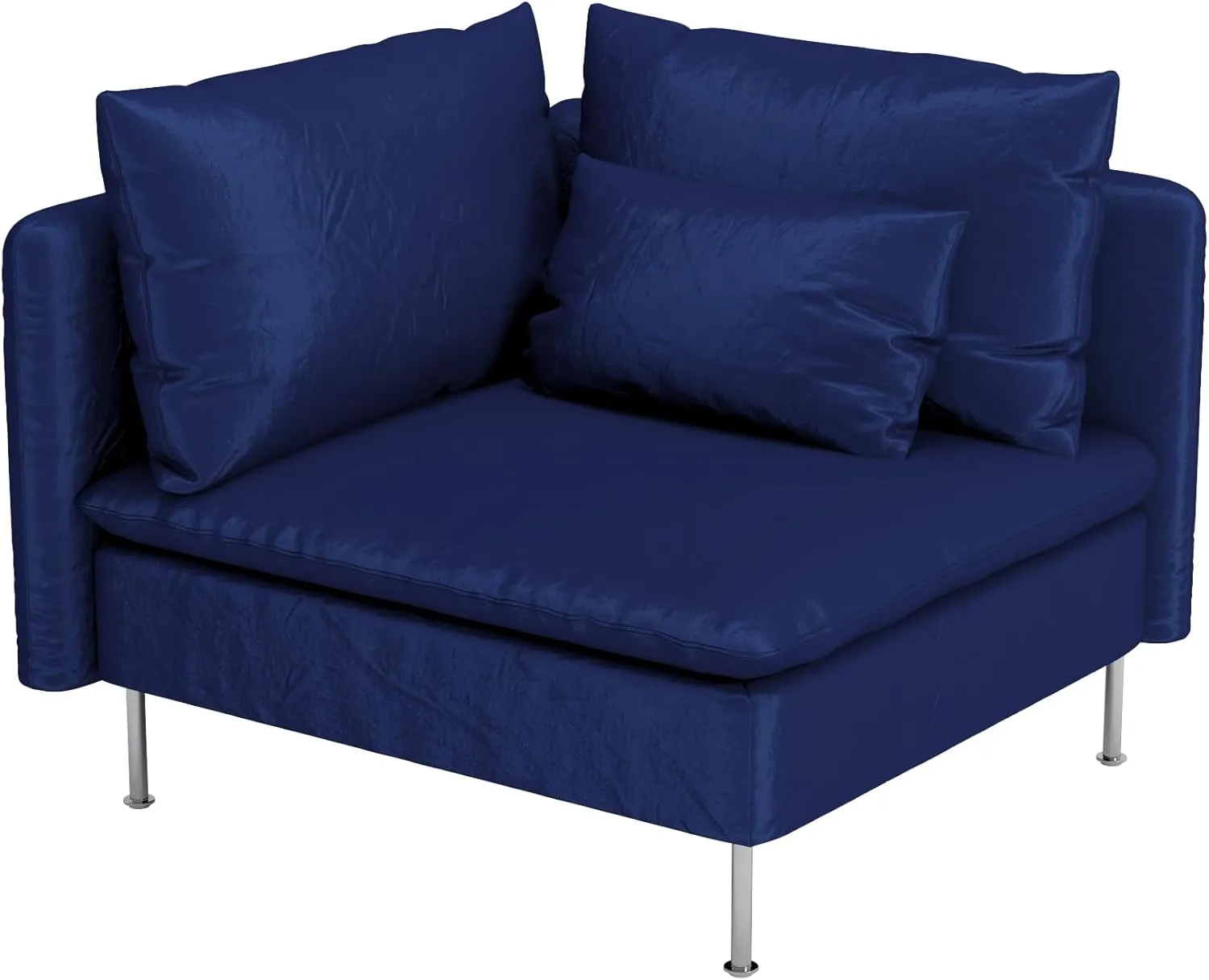 HomeTown Market Durable Velvet Fabric Sofa Cover Compatible with IKEA SODERHAMN Couch Slipcover. Sofa Not Included (Velvet Blue, Corner Section)