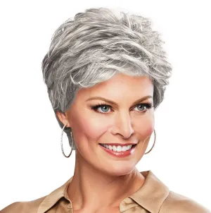 Honesty Waved Layers Short Hair Wig by Hairuwear, Average Cap Light Grey