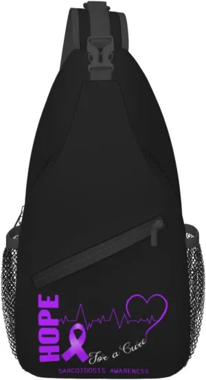 Hope For A Cure Sarcoidosis Awareness Crossbody Bags For Women Men Chest Backpack Gym Shoulder Bag Travel Outdoor Sports Casual Crossbody Bags