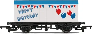 Hornby Wagons - R60058 Hornby Birthday Wagon - Train Toy, 00 Gauge Wagons & Freight for Train Set, Models for Adults - 1:76 Scale Model Gift, White