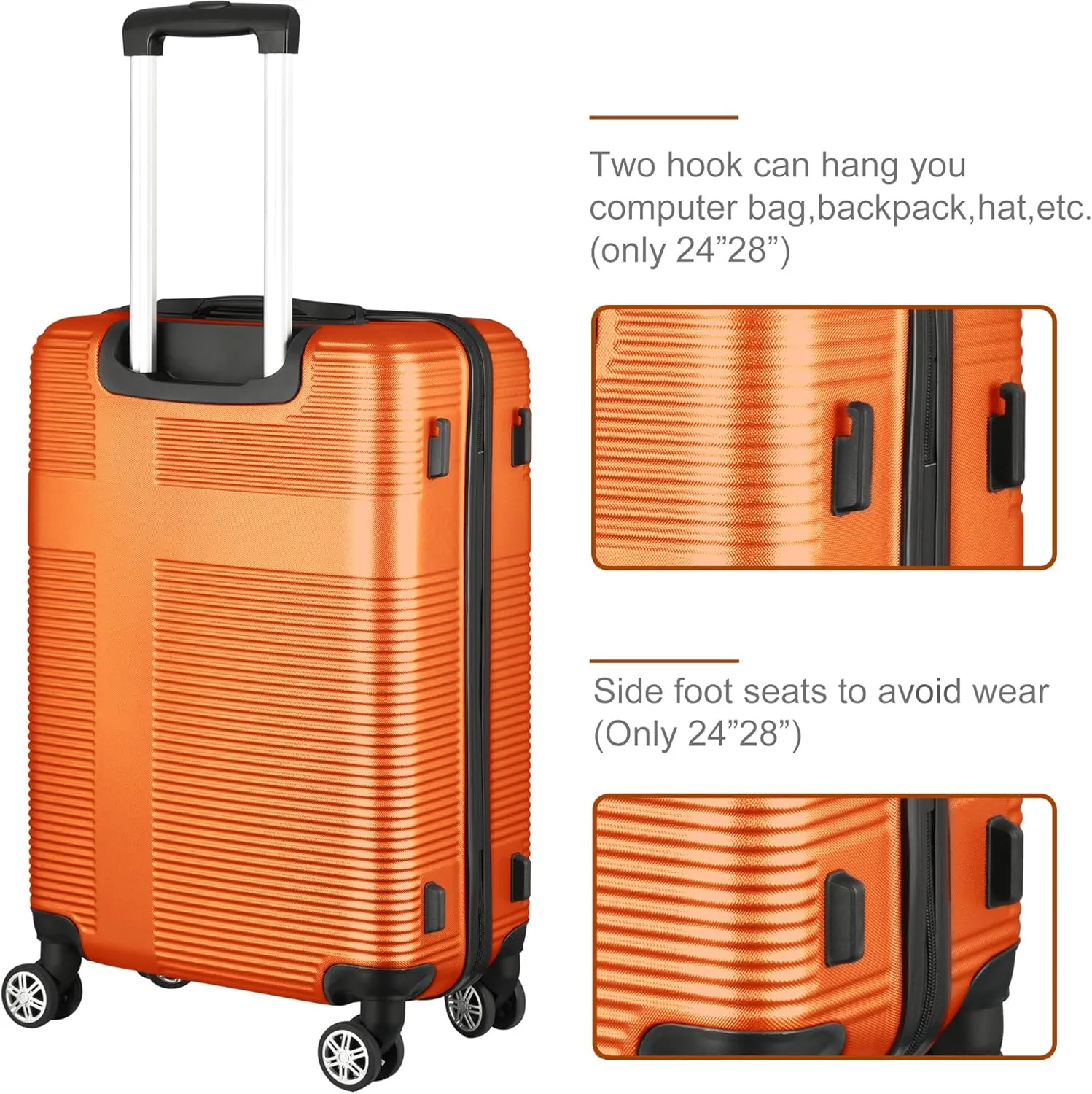 HOUAGI Luggage Sets Hardshell 3pcs Clearance Luggage Hardside Lightweight Suitcase Sets Spinner Wheels TSA Lock 20in/24in/28in