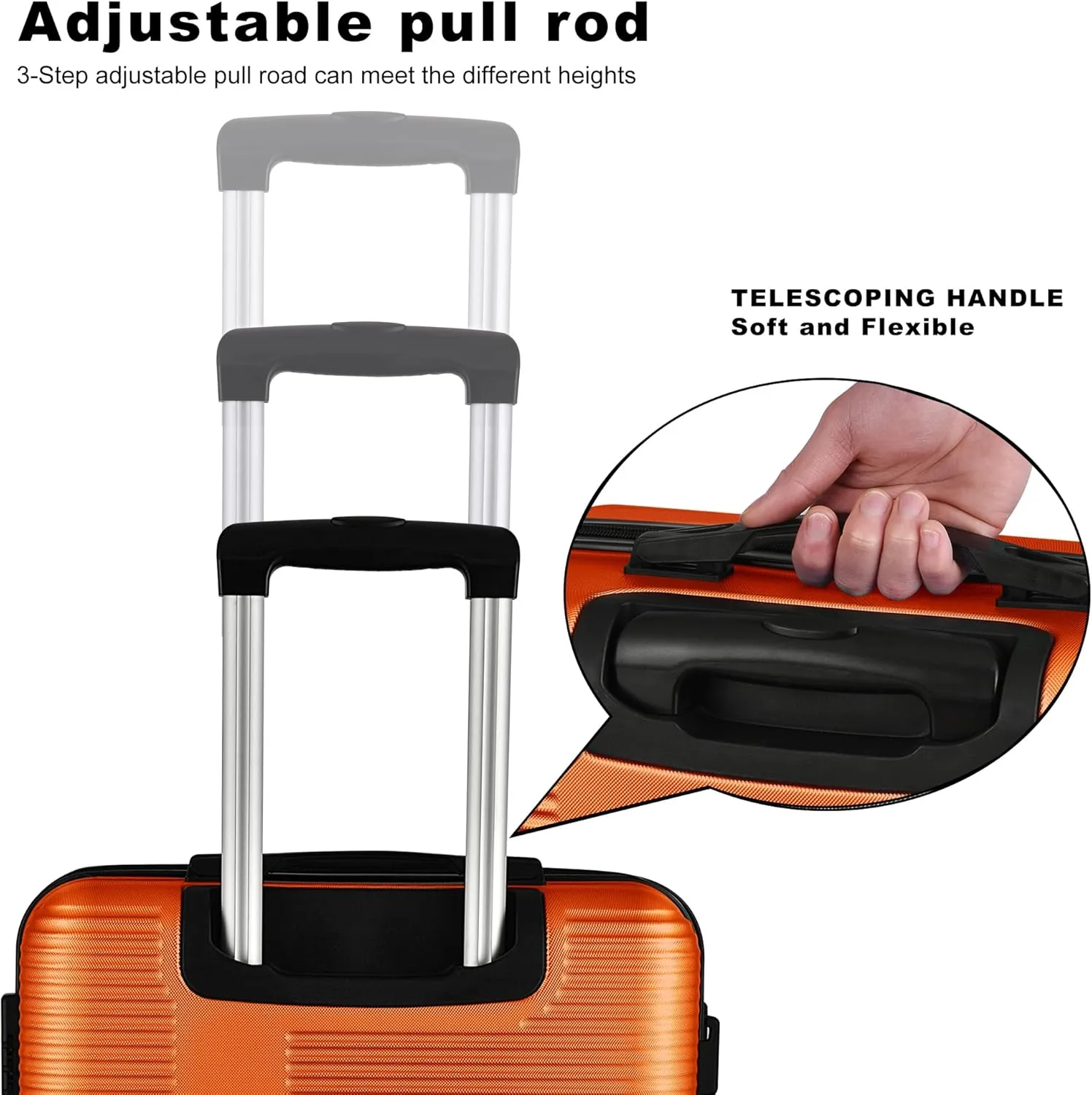HOUAGI Luggage Sets Hardshell 3pcs Clearance Luggage Hardside Lightweight Suitcase Sets Spinner Wheels TSA Lock 20in/24in/28in